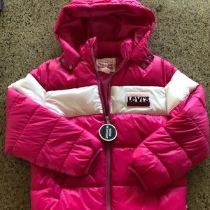 Levi Strauss & Co.- pink and white puff jacket- size L